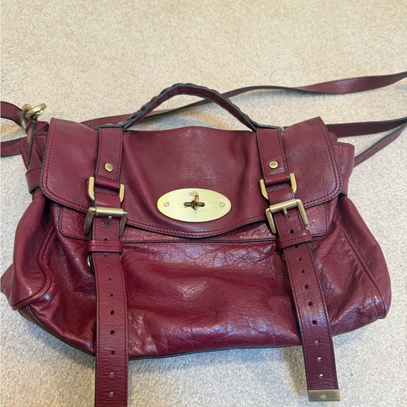 Authentic Mulberry Burgundy Leather Shoulder Bag - Picture 3 of 8